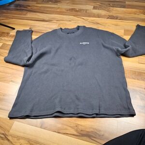 AllSaints Waffle Knit Thermal XXL Dark Gray Long Sleeve Minimalist Grunge Basic